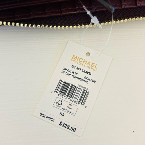 Michael Kors jet set large continental wallet oxblood - Picture 3 of 4